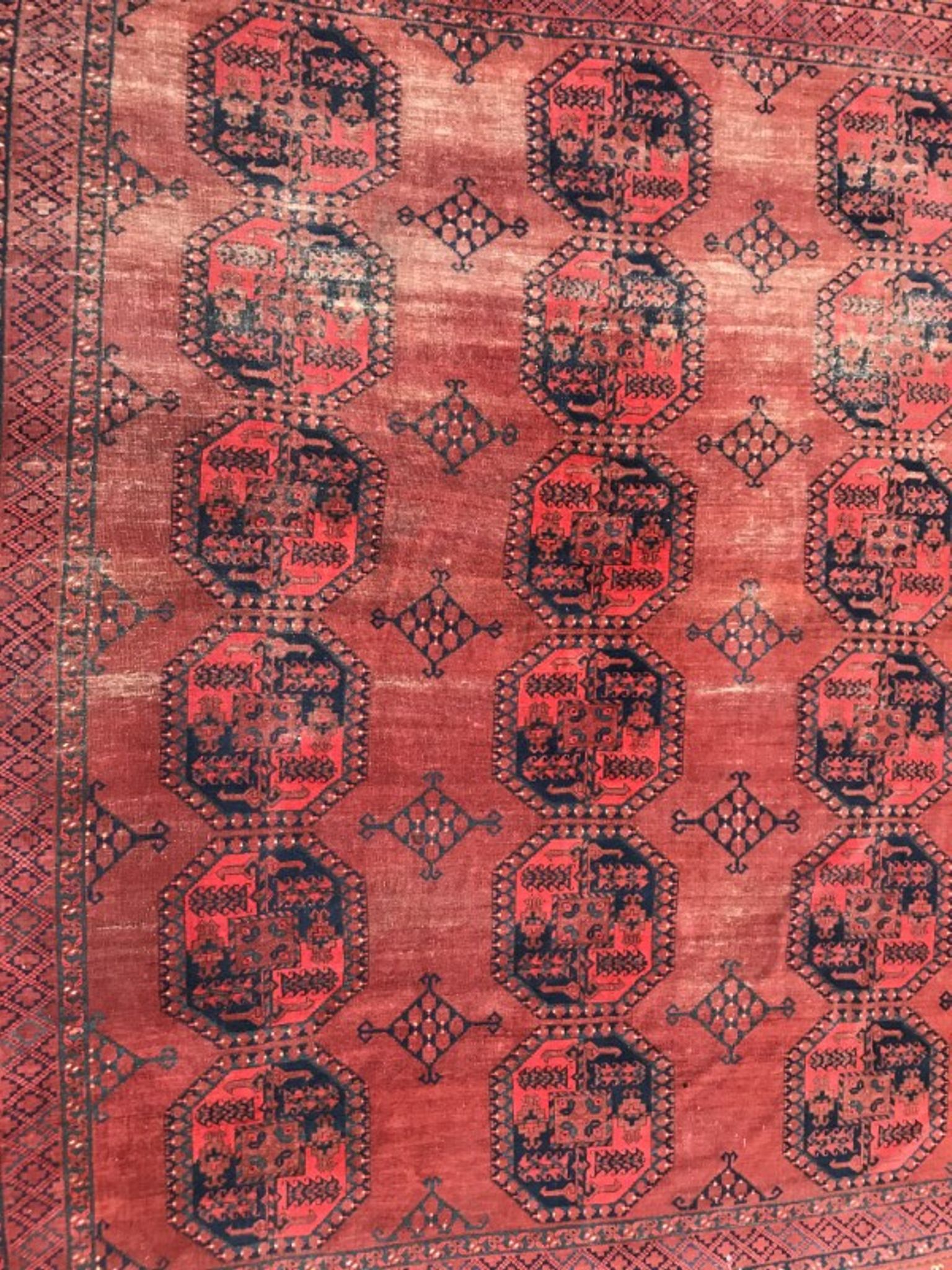 Large carpet former Turkmen afghan handmade 286 X 342 CM