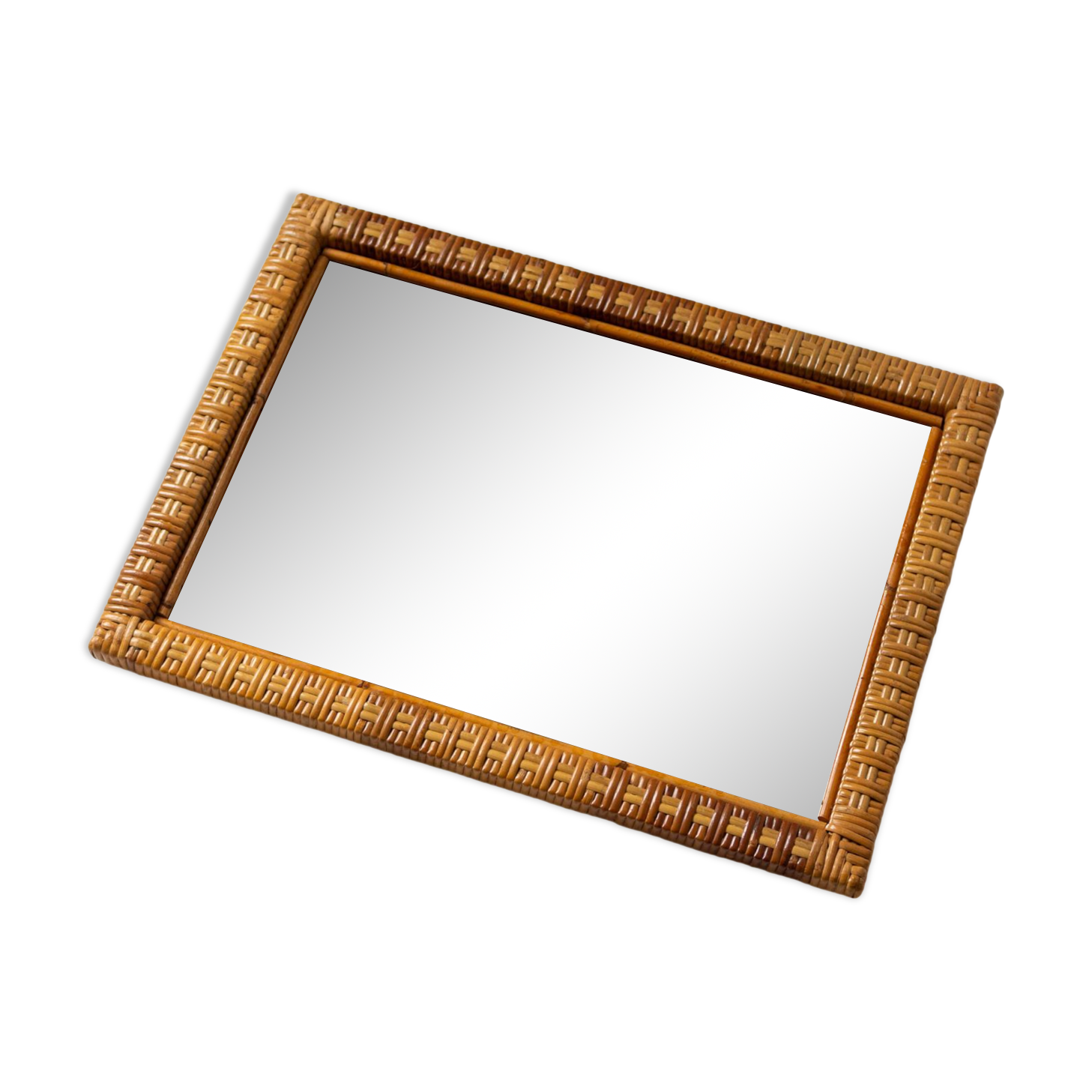 Rattan mirror, 1970s