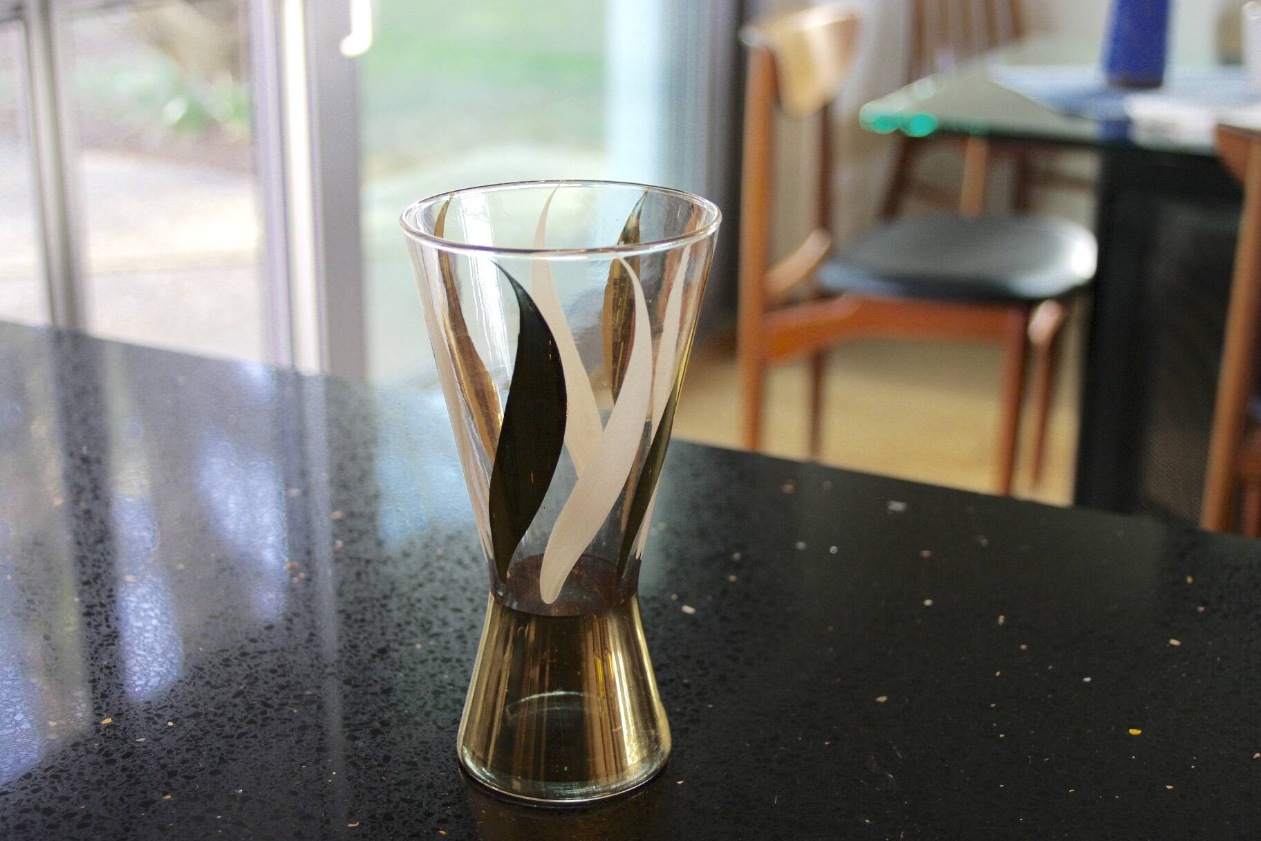 Vintage orangeade service in glass decorated with gold late 1970