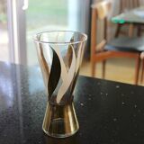 Service à orangeade vintage en verre décoré à l'or fin 1970
