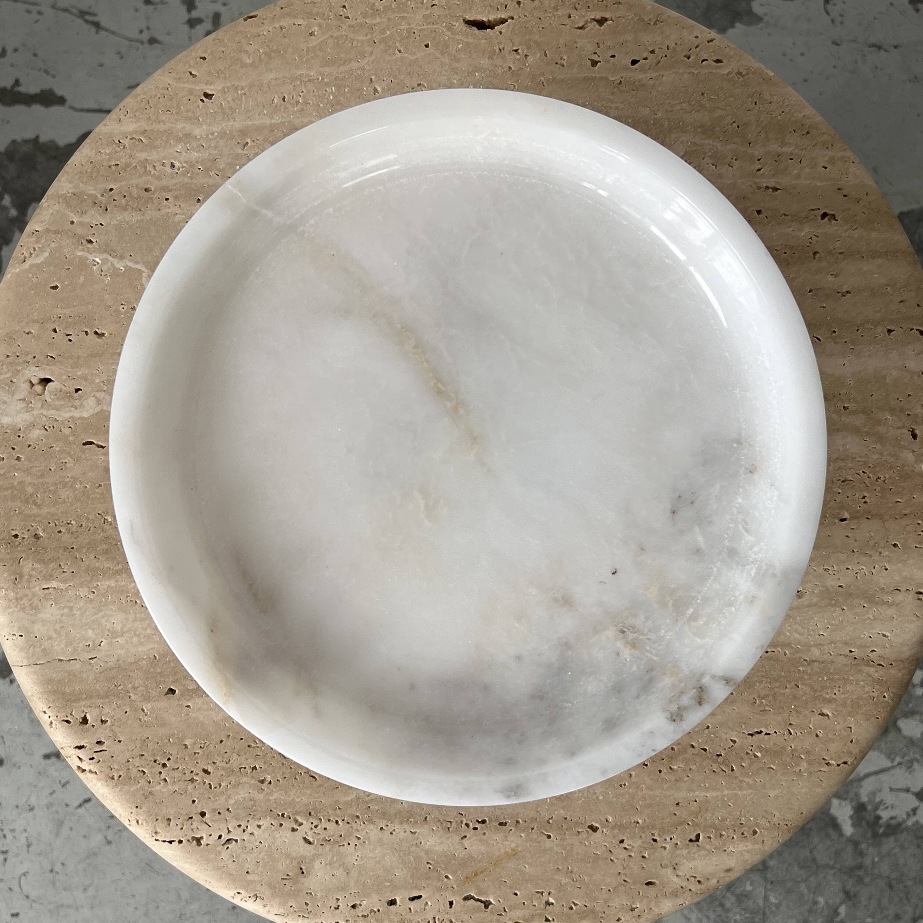 Marble pedestal dish