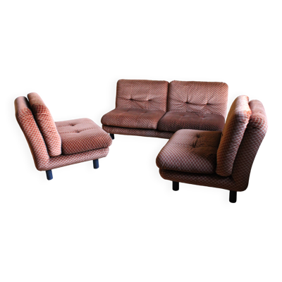 Salon Steiner en velours marron, 1970