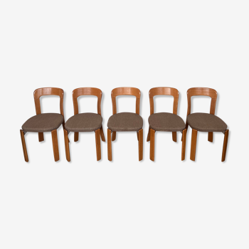 Série de 5 chaises Bruno Rey design Swiss made 1970