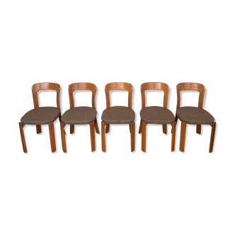 Series of 5 chairs Bruno Rey design Swiss made 1970