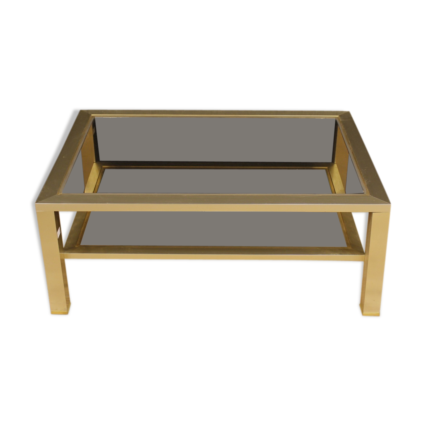 French design coffee table in glass and metal