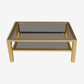 French design coffee table in glass and metal