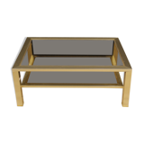Table basse design française en métal et verre