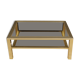 French design coffee table in glass and metal