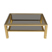 Table basse design française en métal et verre