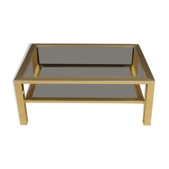 French design coffee table in glass and metal