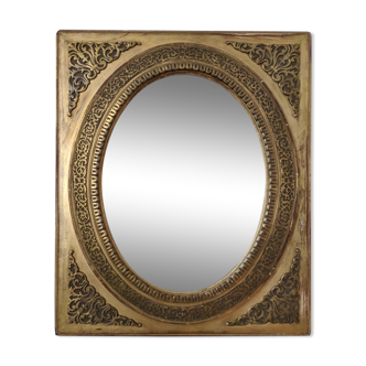 Old oval mirror Napoleon III 52x42cm