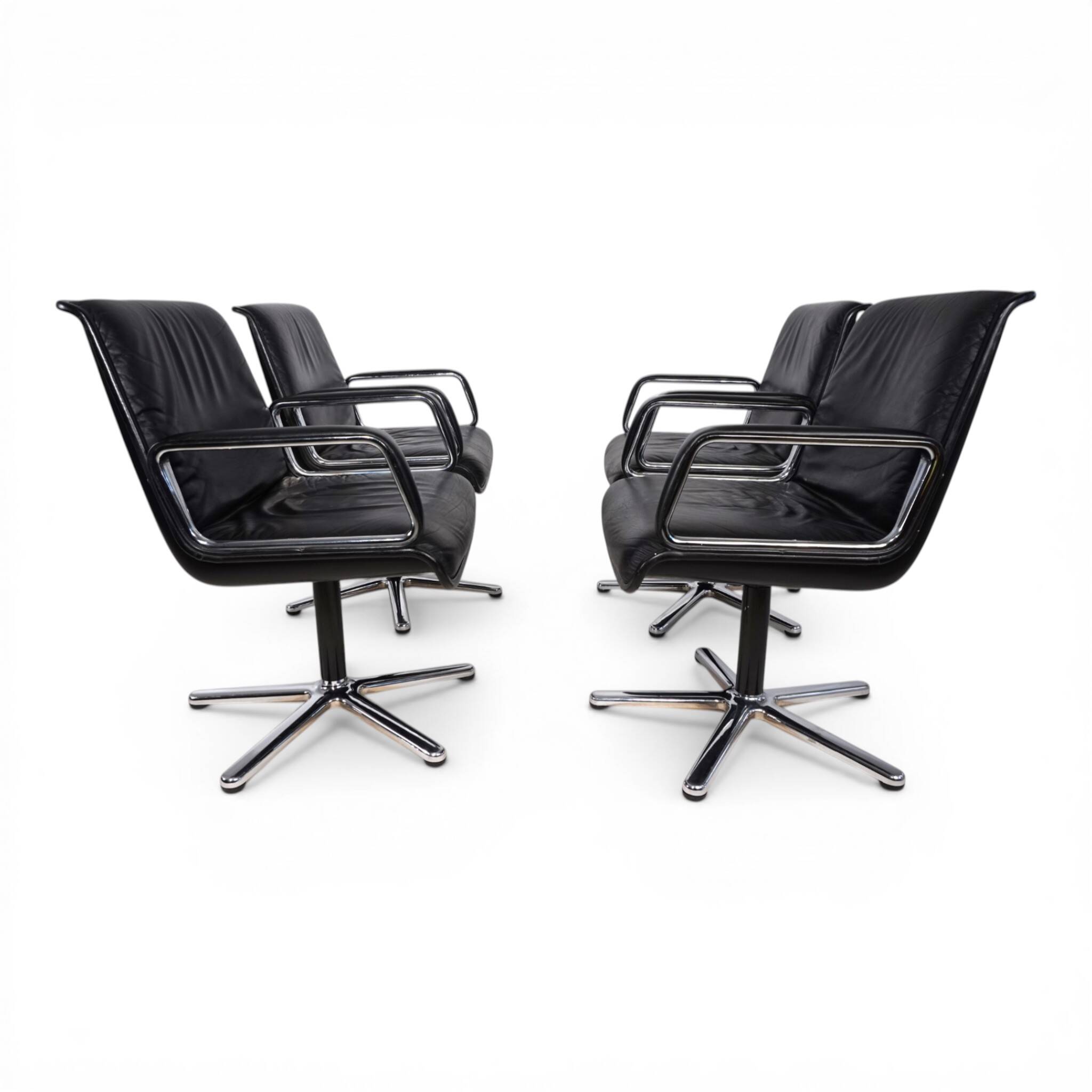 Set of 4 Wilkhahn Delta swivel chairs by Delta Design, 1970