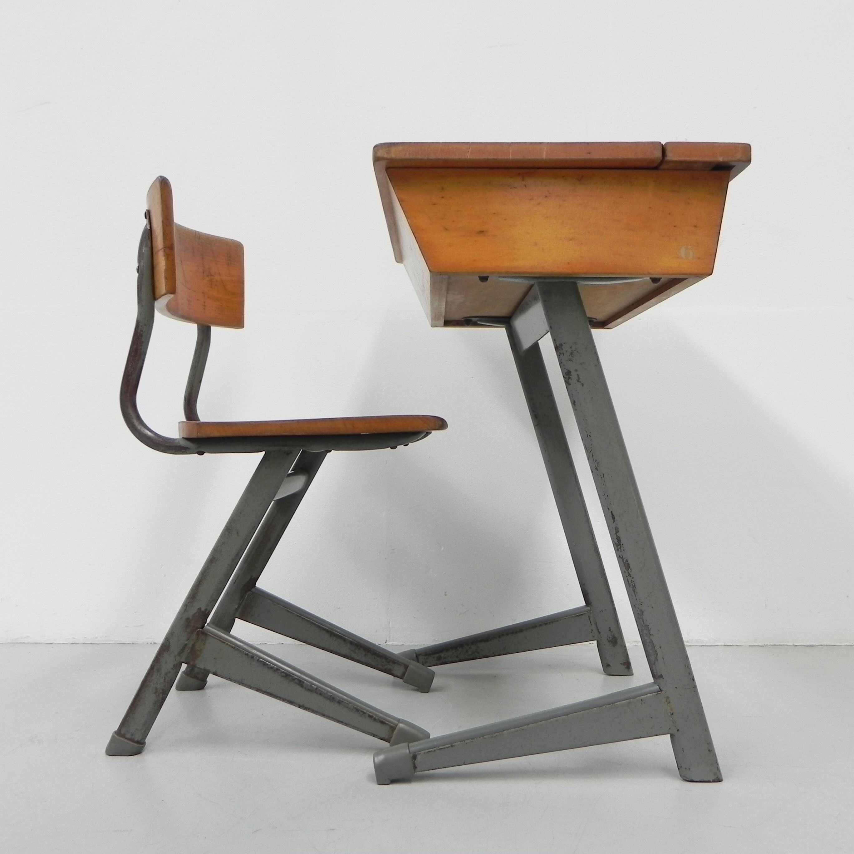 Desk and chair, industrial