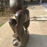 Wooden statue "the thinker"