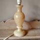 Old beige marbled stone lamp base - alabaster lamp