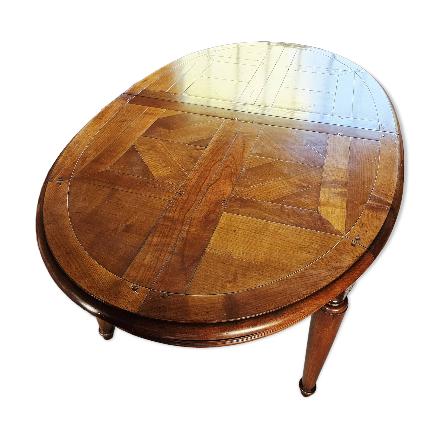 Solid cherry wood dining table with extension – classic style