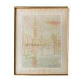 Painting old watercolor painting Venice