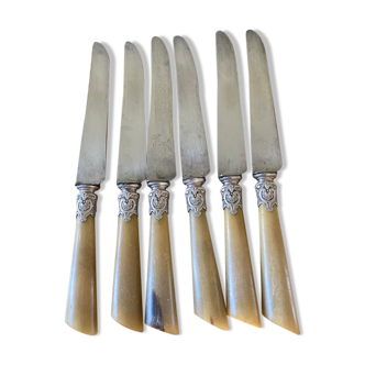 6 horn handle knives