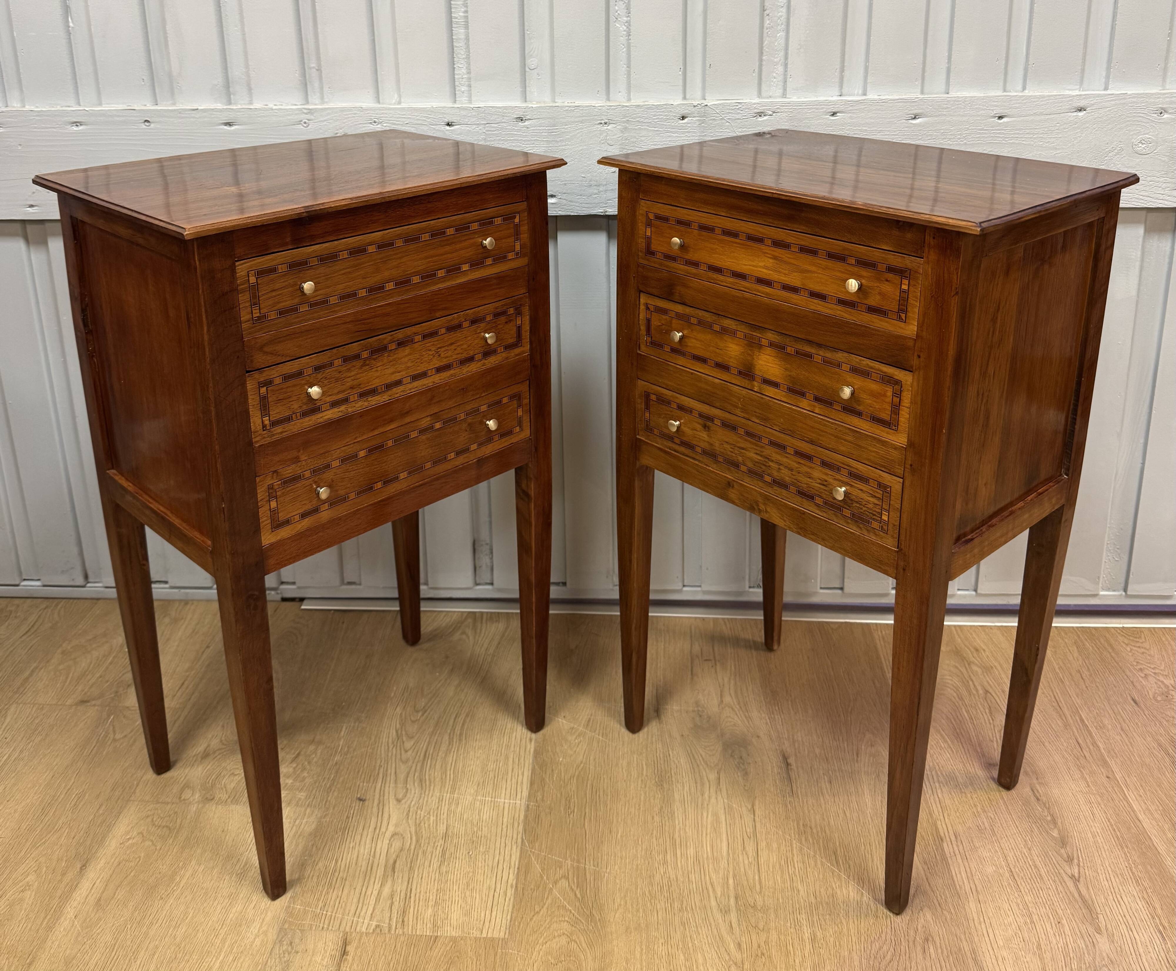 Pair of bedside tables in louis xvi style