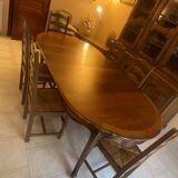Table in solid cherry wood in Louis XV style.