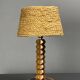 Mid-Century modern brutalist wood turned table lamp Charles Dudouyt style