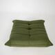 Togo set of armchair and pouf in khaki corduroy