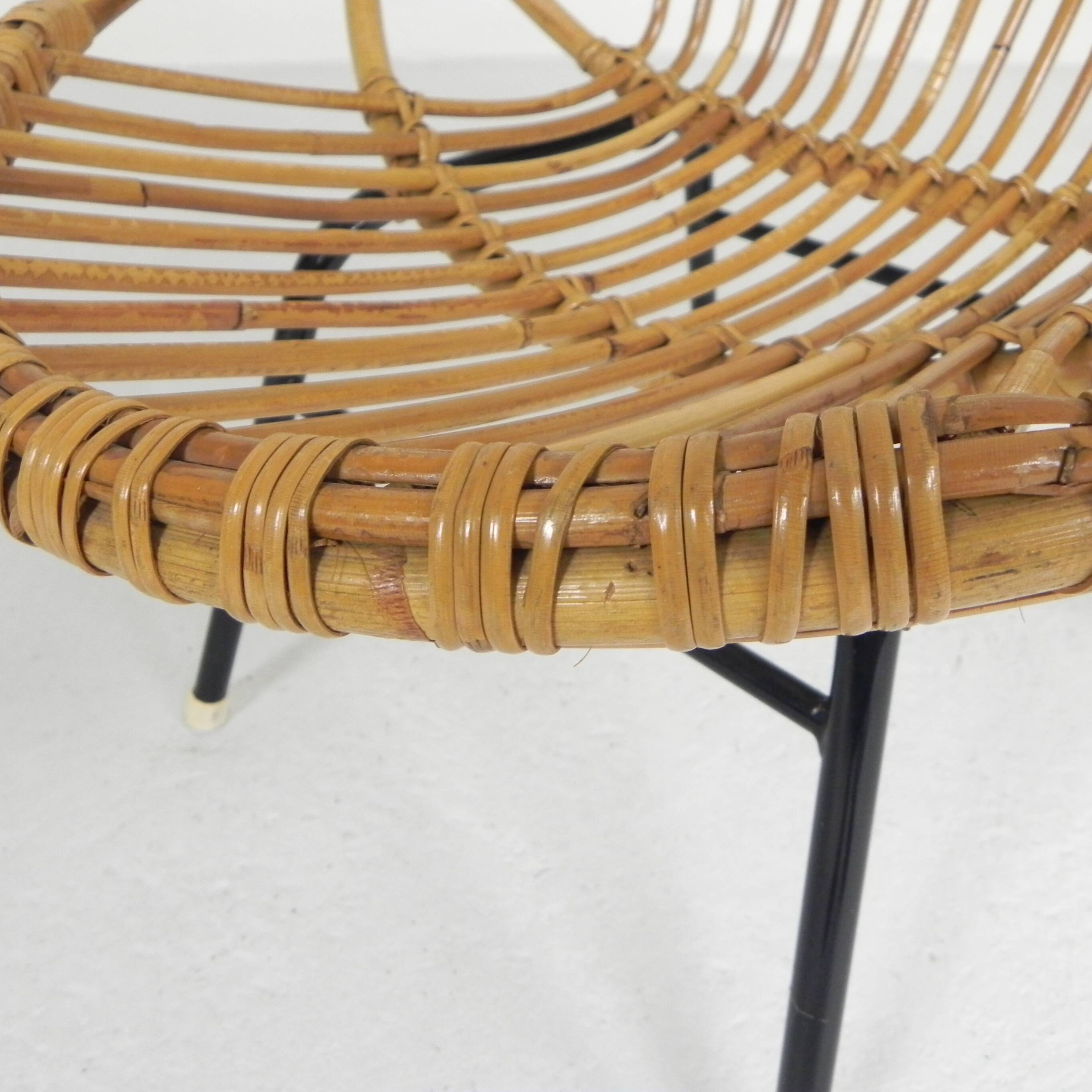 Vintage Rohe Noordwolde bamboo chair, 1960s