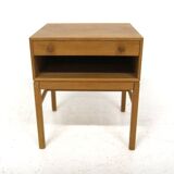 "Casino" oak bedside table, Engström & Myrstran, Sweden, 1960