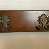 Wooden coat rack with two hooks