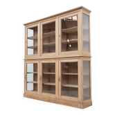 Grande vitrine ancienne 6 portes en chêne - 1920