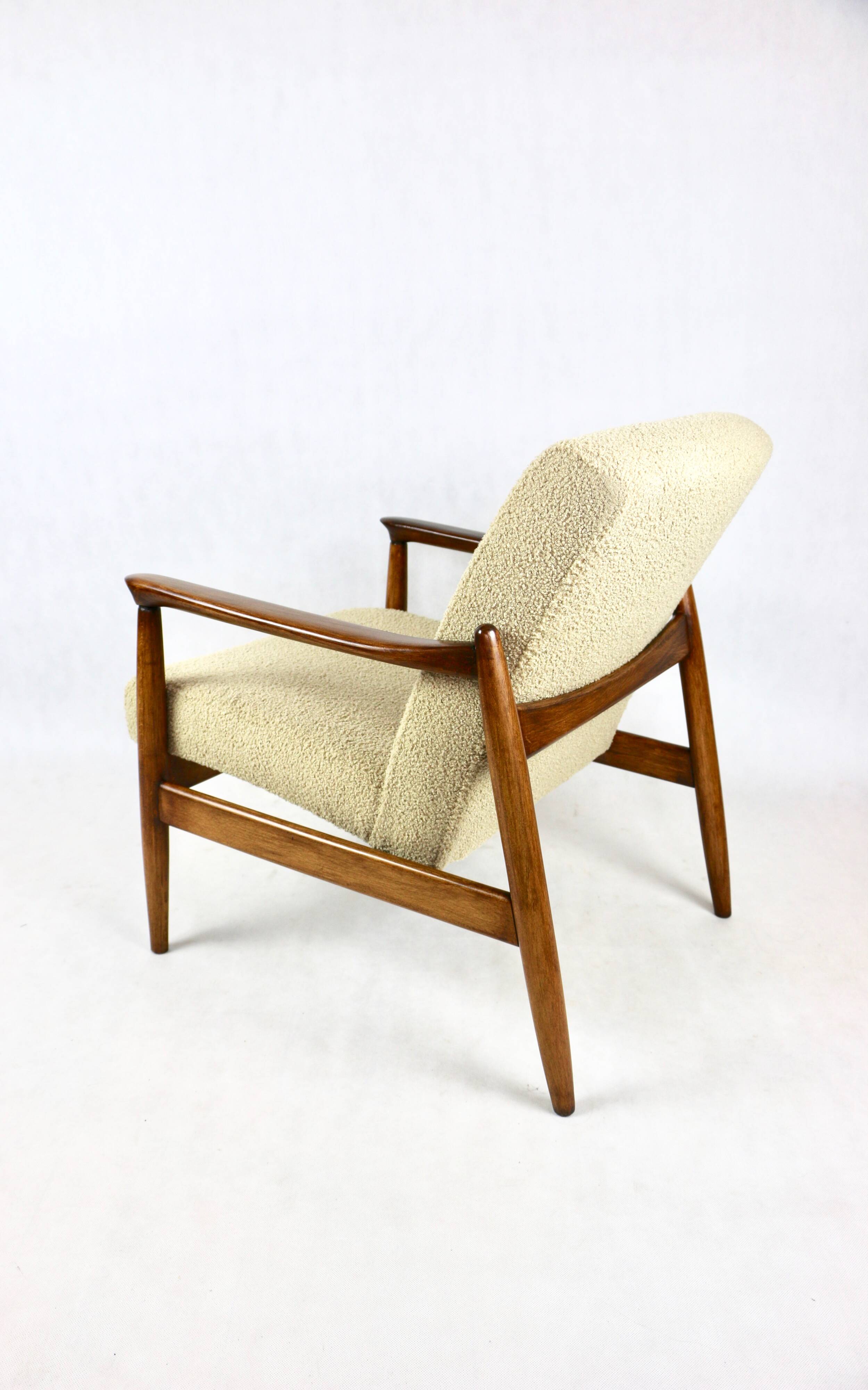 GFM-64 Armchair in Beige Bouclé attributed to Edmund Homa, 1970s