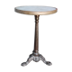 Round bistro table marble top foot cast iron brass edge