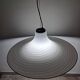 Vintage very large murano white swirl ceiling light black rim