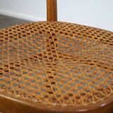 Joli ensemble de 2 chaises de bistrot vintage marron avec assises tressées