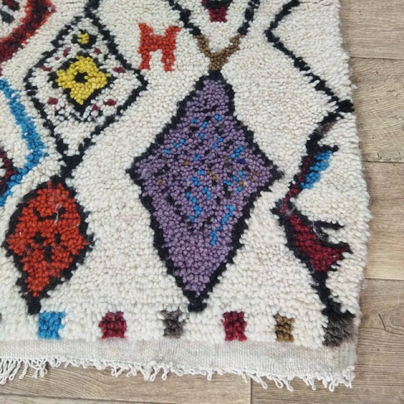 Handmade wool Berber rug 195x100 cm