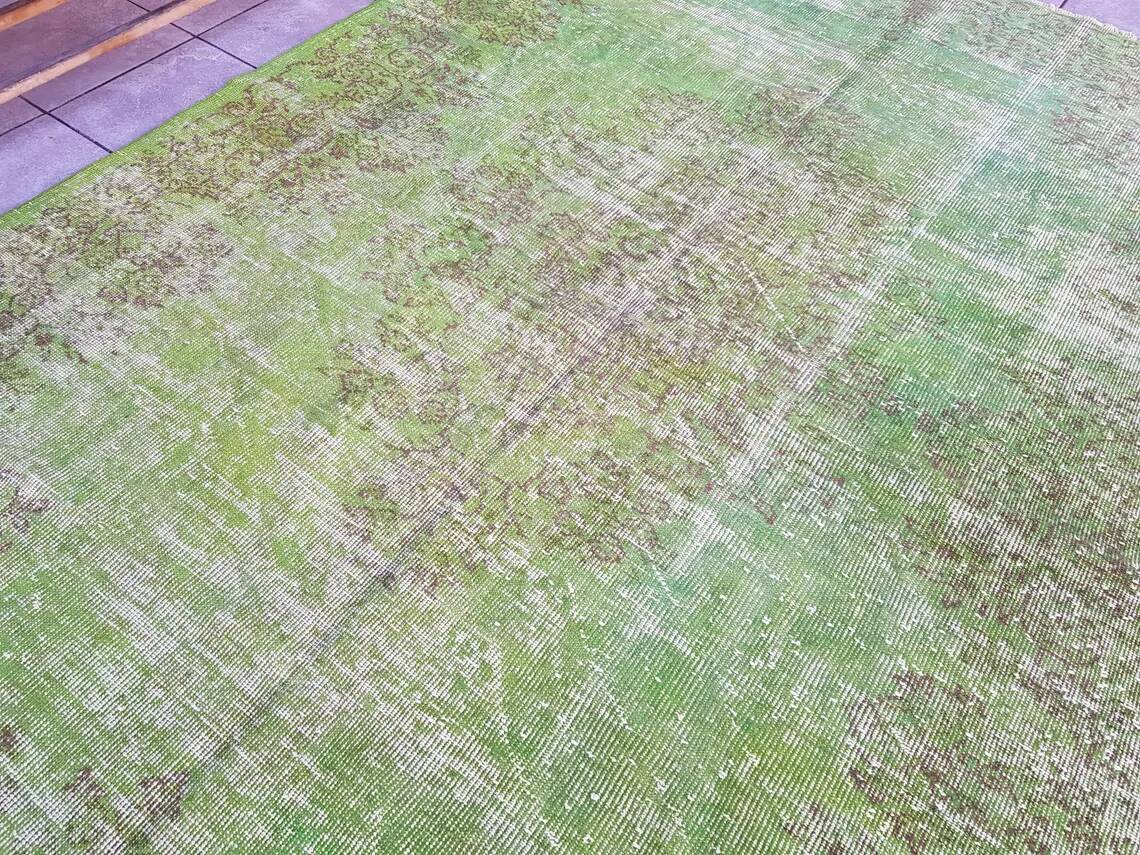 Green Vintage Turkish Rug sku v711