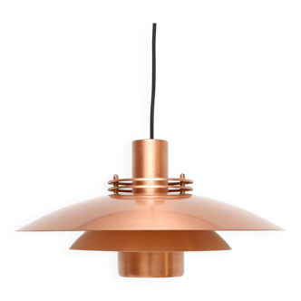 Lampe à suspension Form Light en cuivre, Danemark années 70