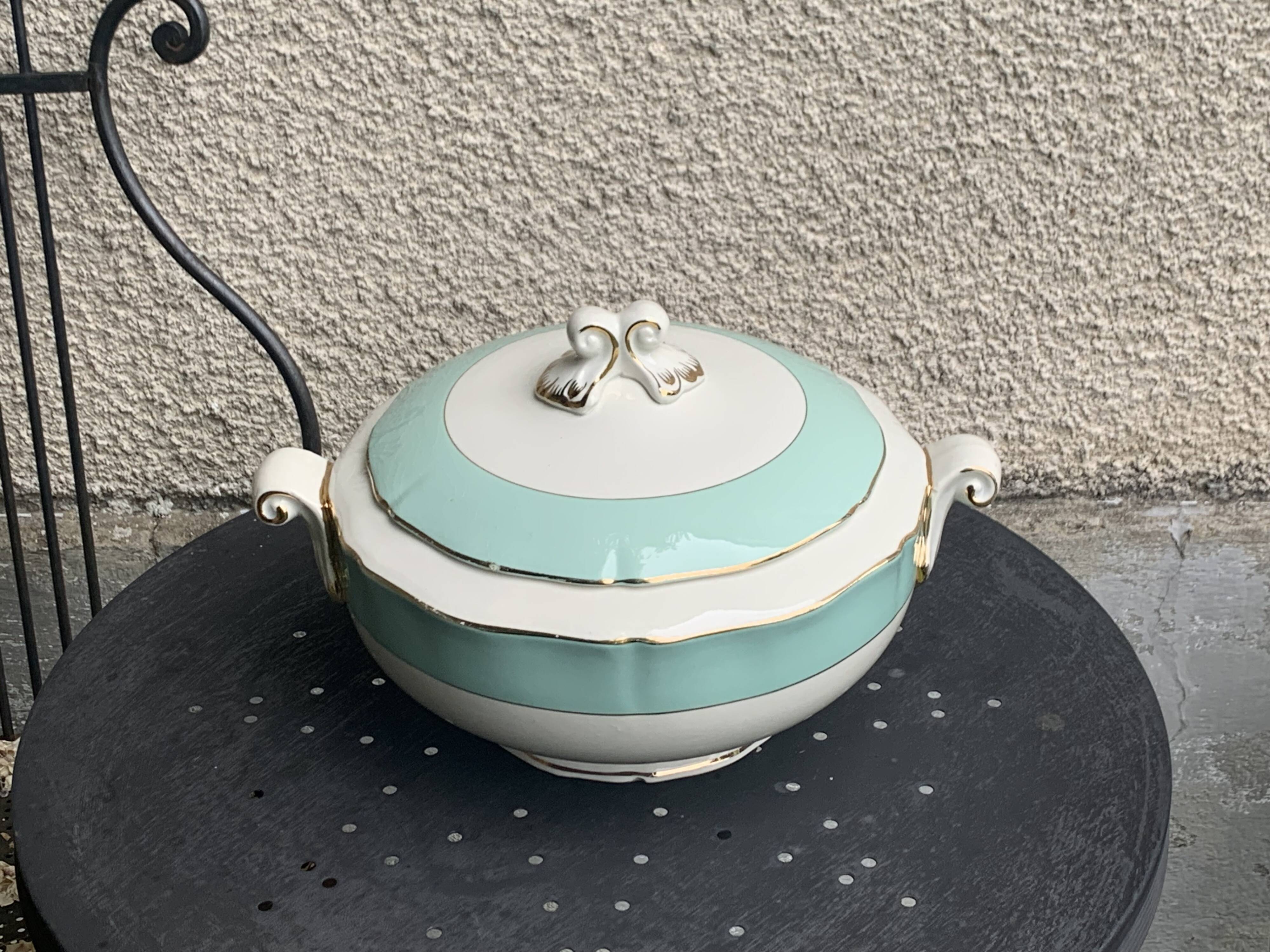 Soup tureen, Chambord model, semi porcelain, Ceranord France, vintage