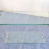 Console Design Marais International Glass and Plexiglas, circa 1980