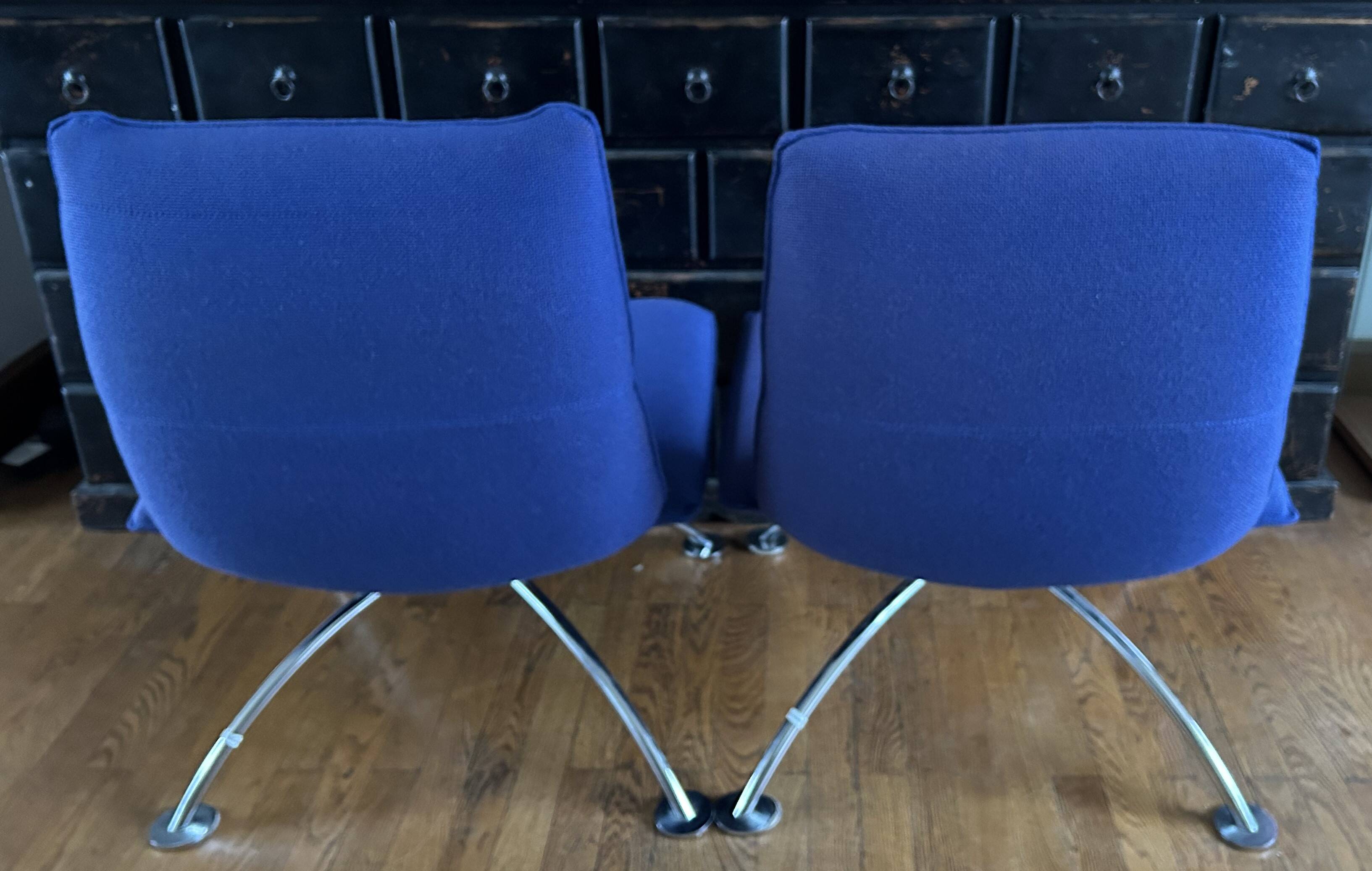 Pair of "delta" model armchairs by Jean-Louis Berthet