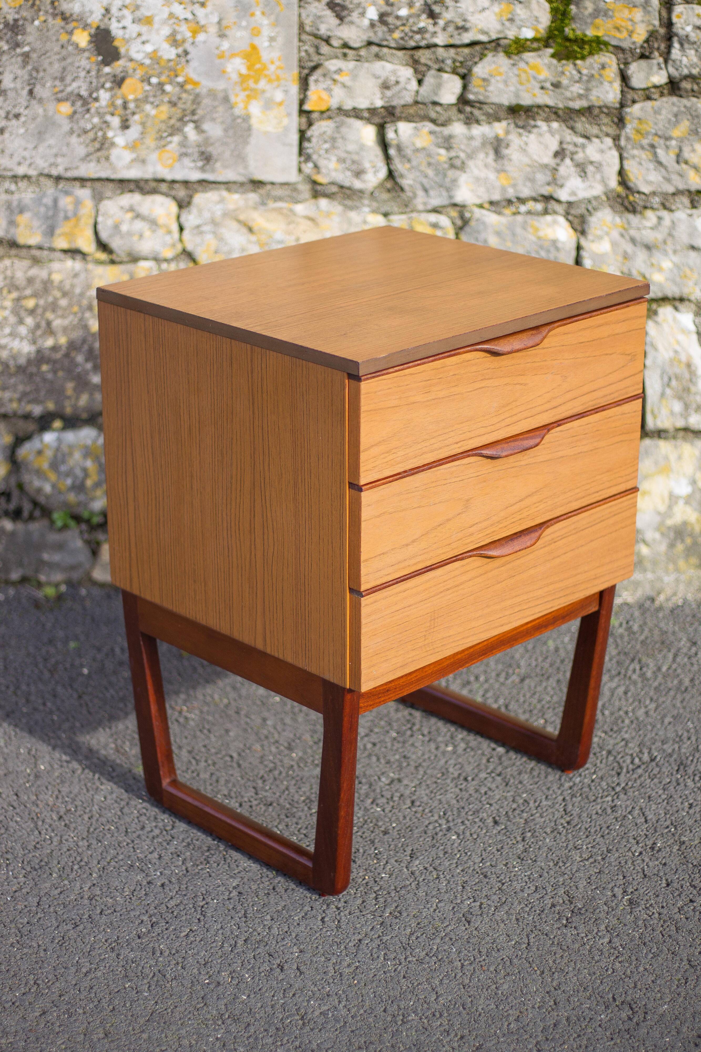 EUROPA vintage drawer unit, bedside table, end table, small chest of drawers