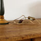 Turned wooden lamp, green and gold