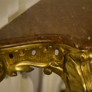 Golden wood and marble console, 19th century.