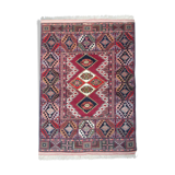 Hand made silk and wool area rug traditional tribal oriental rug- 113x174cm
