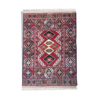 Hand made silk and wool area rug traditional tribal oriental rug- 113x174cm