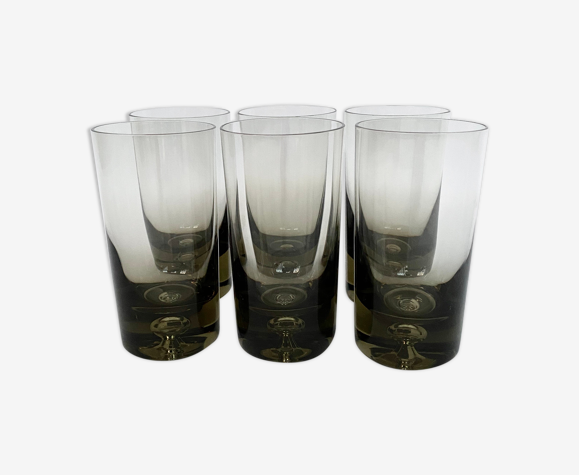 Verres Krosno vintage en verre fumé