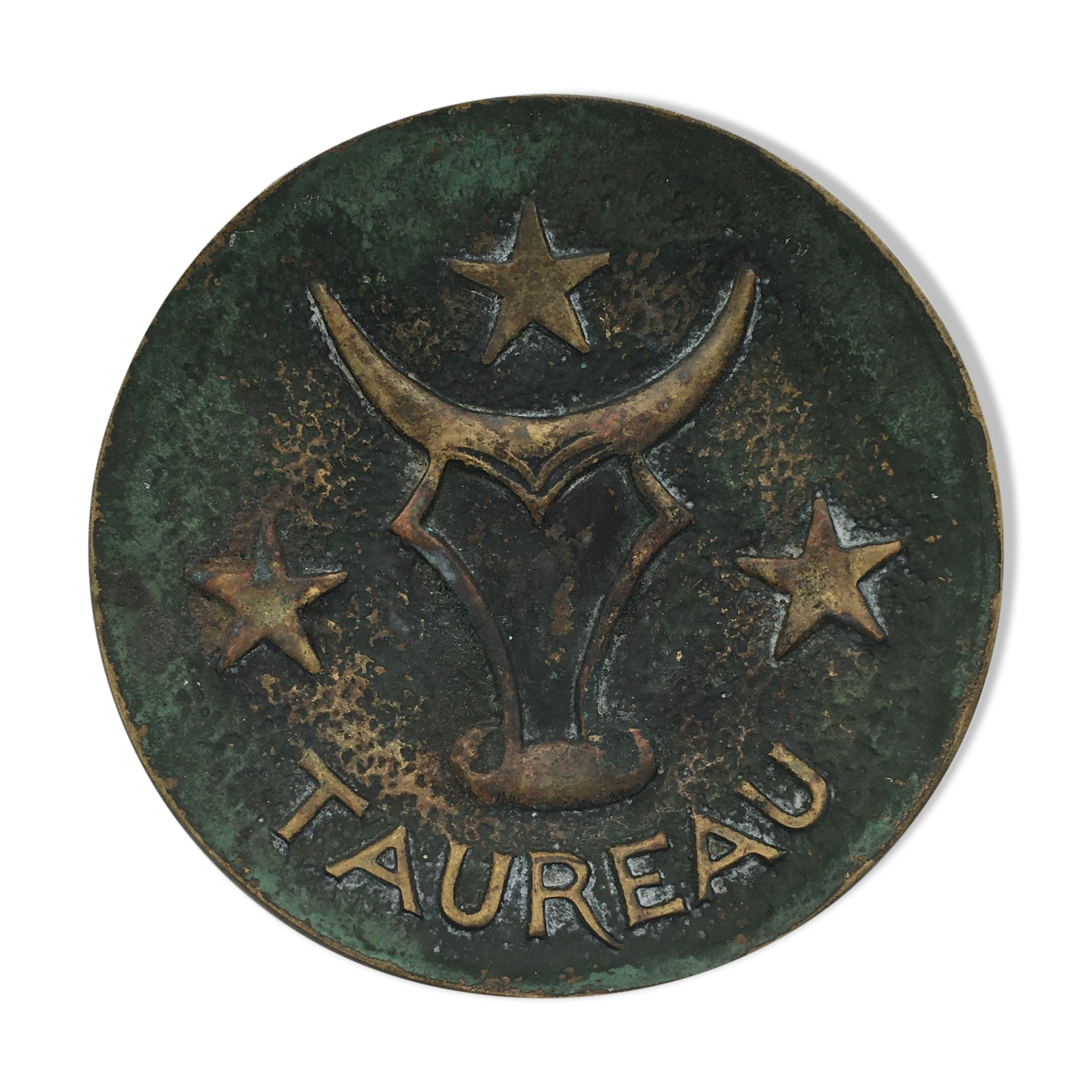 Bronze trinket bowl, Max le Verrier, taurus zodiac sign decoration, signed - Circa 1930-1940