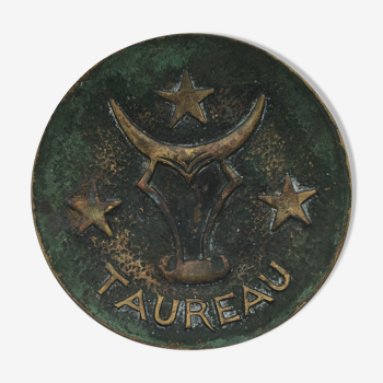 Bronze trinket bowl, Max le Verrier, taurus zodiac sign decoration, signed - Circa 1930-1940