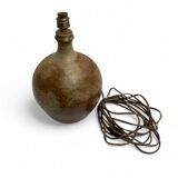 Pied de lampe boule en gres pyrite style La borne Tiffoche Deblander