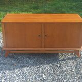 Vintage oak sideboard with splayed legs from the 1950s.